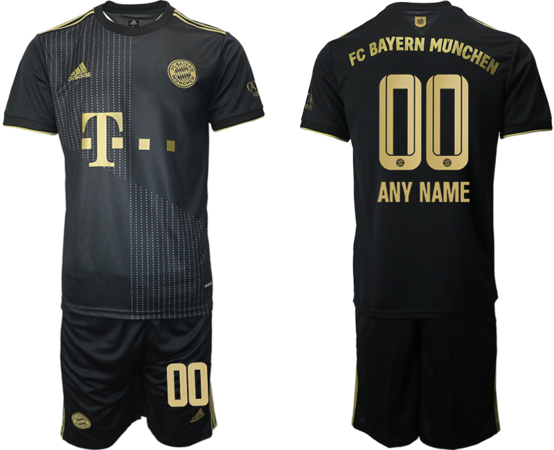 Men 2021-2022 Club Bayern Munich away black customized Adidas Soccer Jersey->customized soccer jersey->Custom Jersey